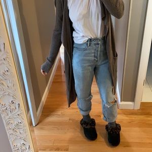 Taupe wool/cashmere cardigan